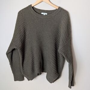 Madewell Women's Olive Green Chunky Crewneck Sweater